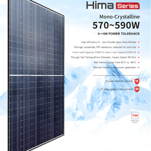 Bastions Energy Hima Series 570–590W N-Type Mono-Crystalline Solar Panel